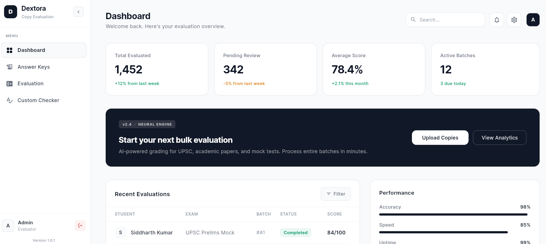 Copy Checker — Full Results View